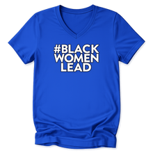 Load image into Gallery viewer, Royal Blue and White #BlackWomenLead Tee