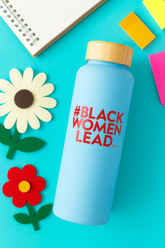 Light Blue Glass Water Bottle