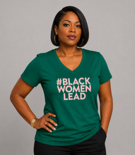 Load image into Gallery viewer, Green and Pink #BlackWomenLead Tee