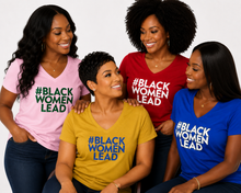 Load image into Gallery viewer, Royal Blue and White #BlackWomenLead Tee
